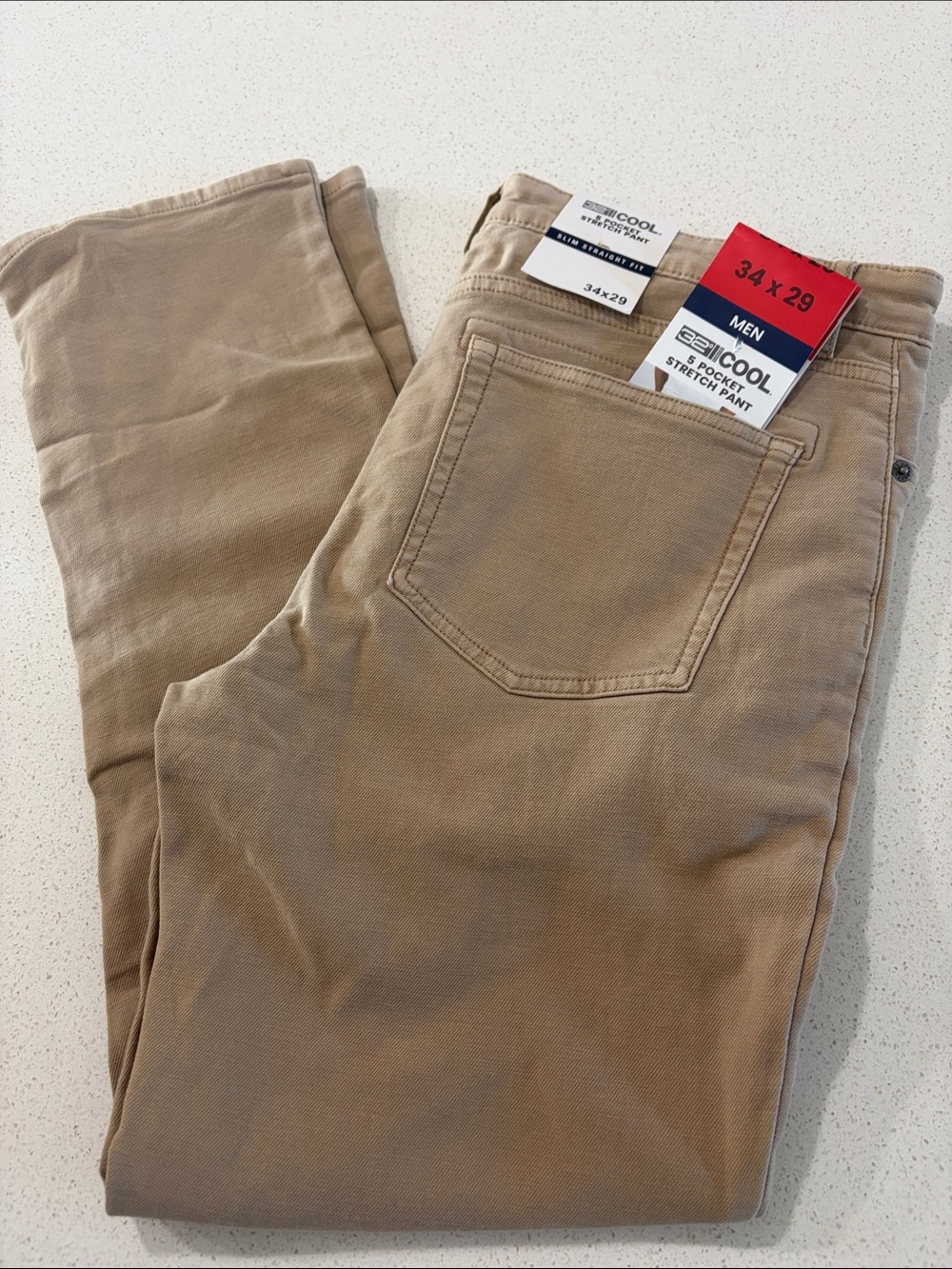 32 Degrees Men Slim Jeans Tan Stretch Pants size 34x29